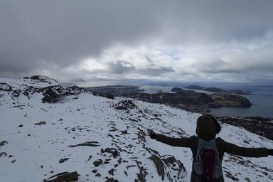 Suzanne in the foreground, Bodö in the background. (2015:04:03)