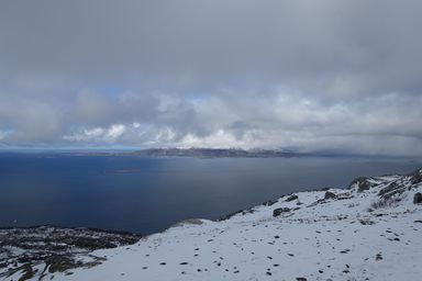 View north towards Landegode. Note the sailing boat in the bottom left corner. In Bodö it is warm enough to sail all year round. (2015:04:03)