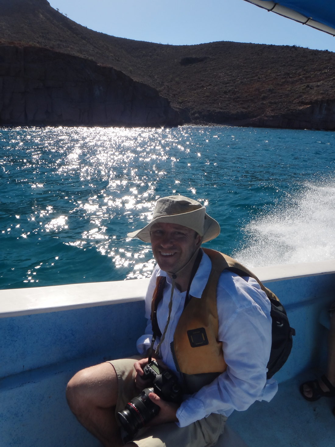 Magnus enjoying the ride to the sealion island. (2011:10:09)